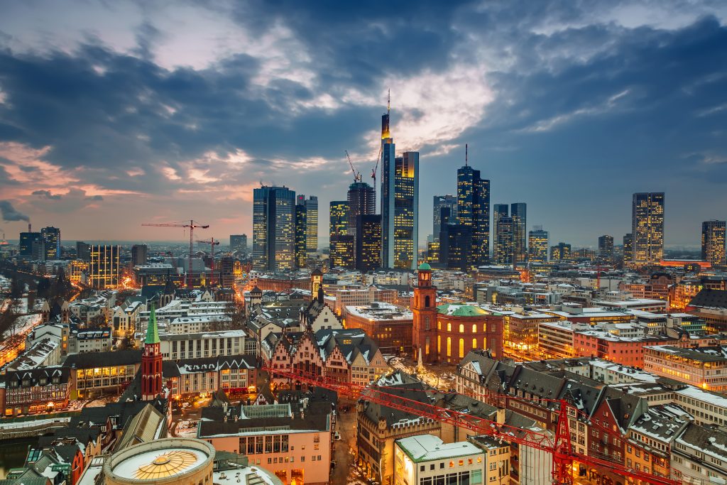 Frankfurt am Main at dusk, Germany