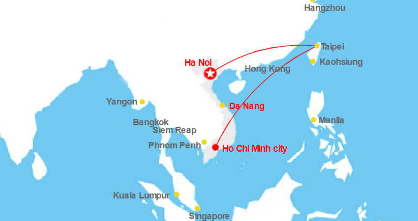 giải đáp thời gian bay từ Đài Loan về Việt Nam bao nhiêu tiếng
