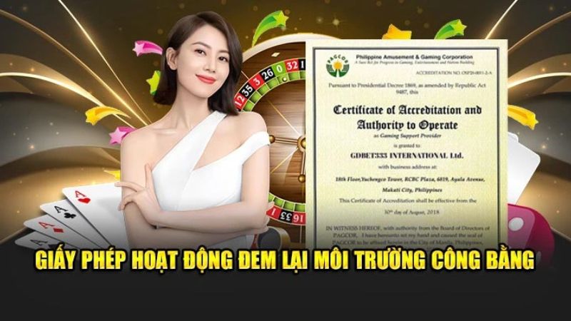 Giấy phép hoạt động có yếu tố quan trọng trong sân chơi trực tuyến