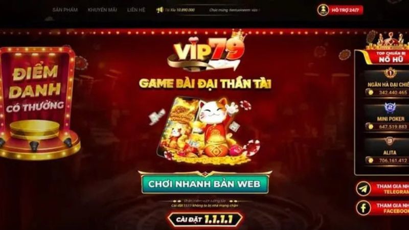 VIP79 với game bài đại thần tài ấn tượng